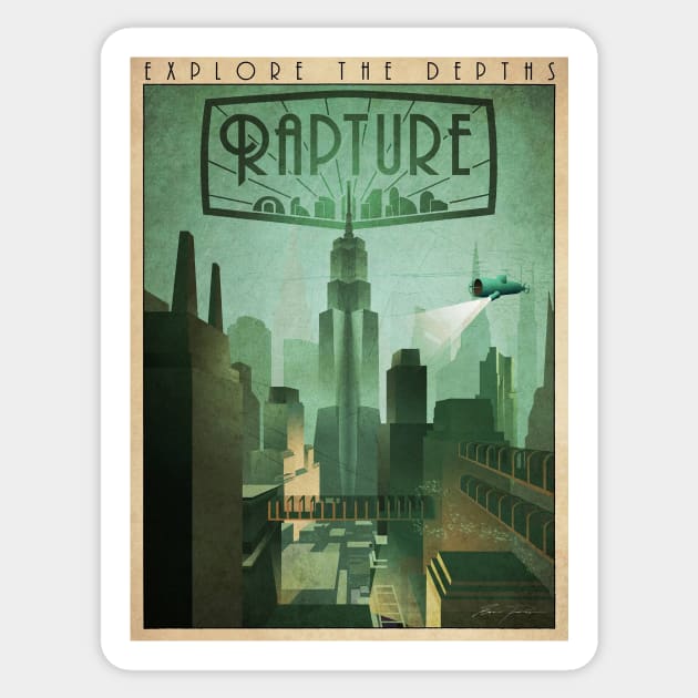 Explore Rapture, Bioshock Poster Sticker by gruntcooker